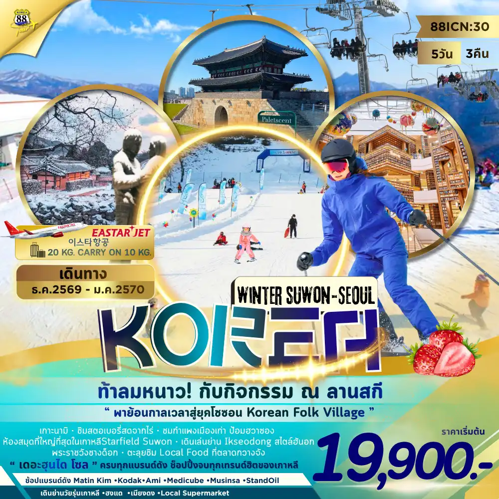 ทัวร์เกาหลี Winter Suwon-Seoul 5วัน 3คืน (ZE)